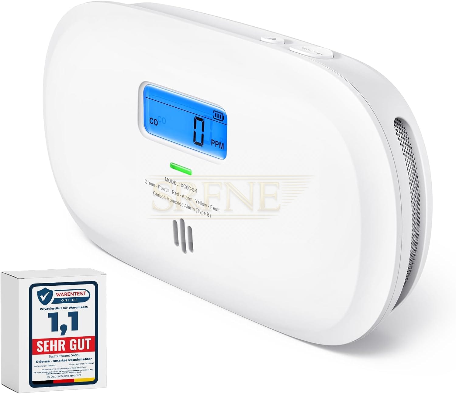 X-Sense Carbon Monoxide Detector with Replaceable Battery, XC0C-SR, 1-Pack