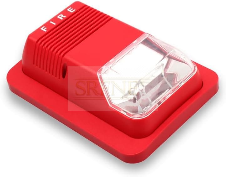 AspidaWorks® Fire Alarm Siren Security Horn Buzzer, Sound and Light Warning Strobe