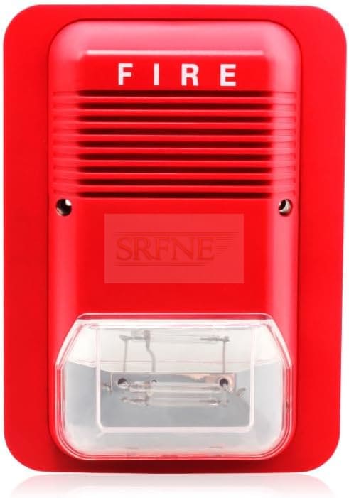 AspidaWorks® Fire Alarm Siren Security Horn Buzzer, Sound and Light Warning Strobe