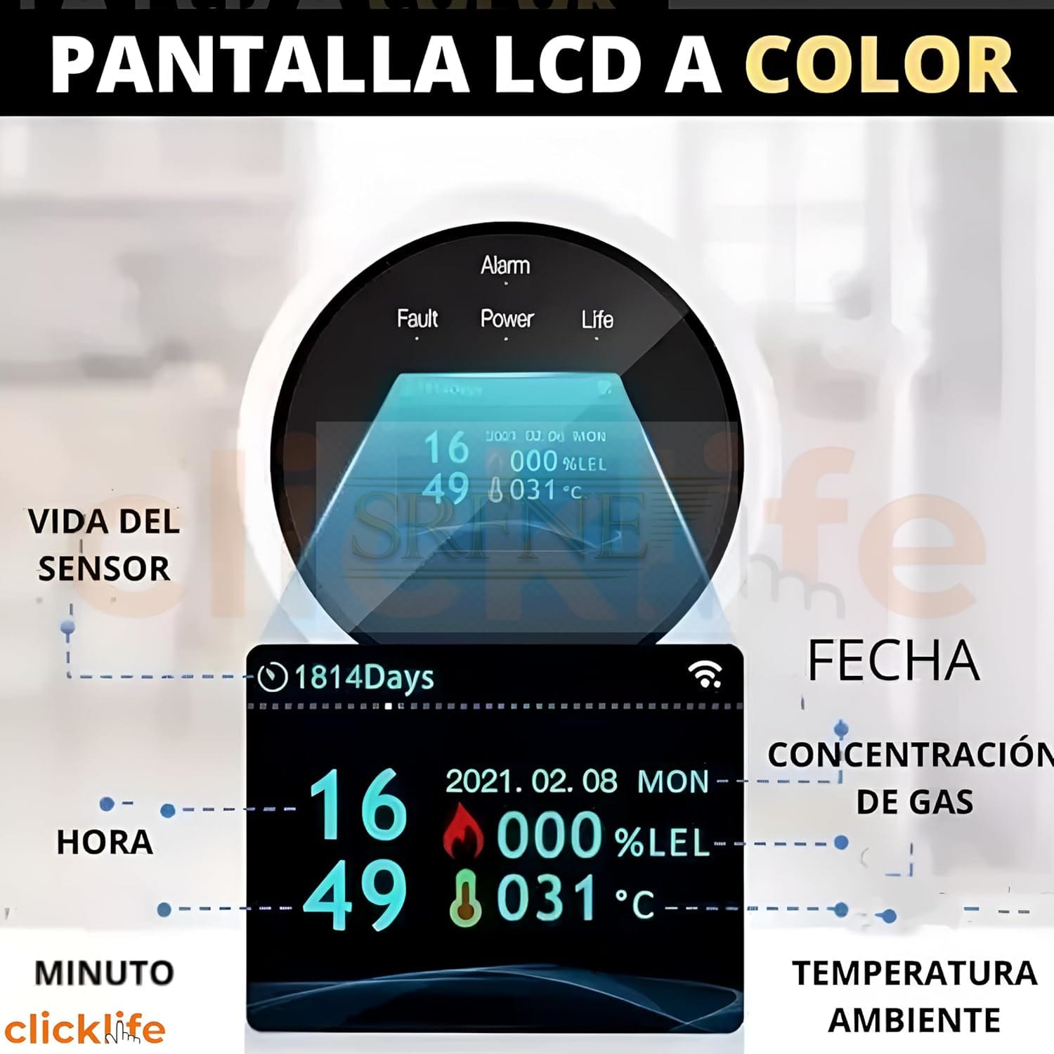 Certified Lp and Natural Gas Sensor Detects Leaks and Sends Alerts Wifi Connection to External Equipment Such as Valves Real Time LCD Display Compatible with Smartlife and Tuya Smart