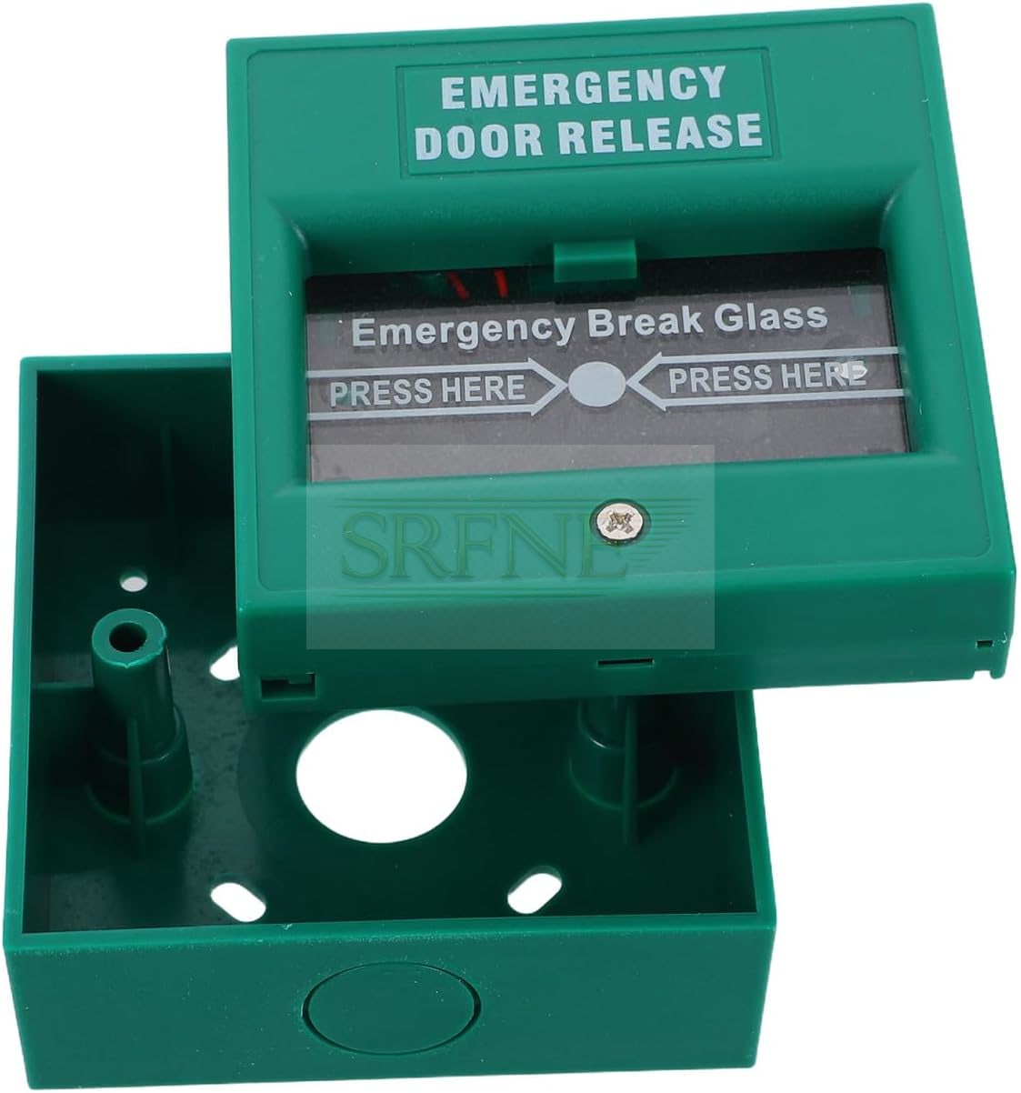 Operitacx Alarm Switch Fire Exit Break Glass Fire Safety Switch Break Glass Exit Switch Emergency Door Control Security Break Glass Button Break Glass Button Plastic Green