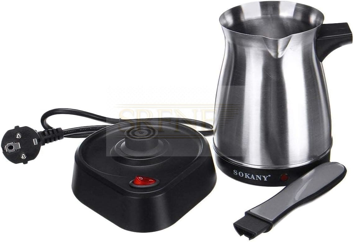 SOKANY SK-214 500ml Stainless Steel Coffee Machine Greek Turkish Coffee Maker Portable Waterproof Electric Hot Boiled Pot Home (Assorted Colors)