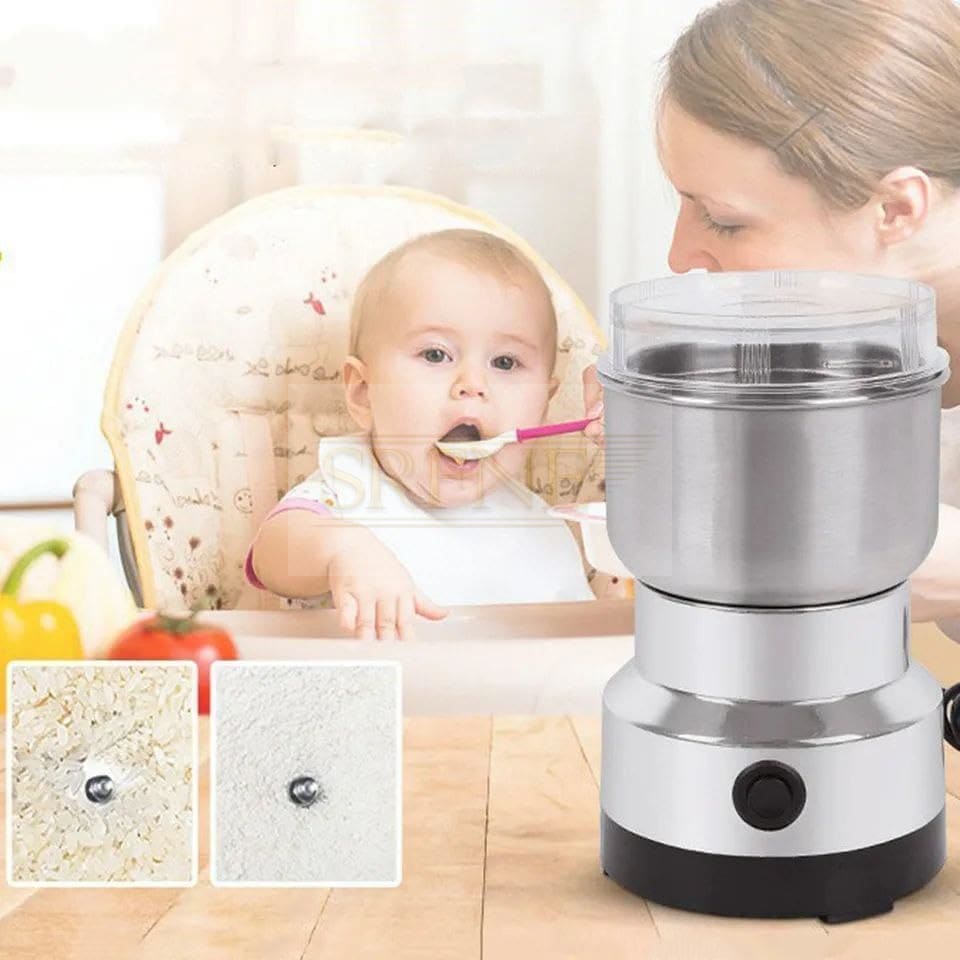 Generic Multifunctional Electric Grinder, 200W Stainless Steel 300ml Coffee, Spice, Seed & Nut Grinder, Portable Dual-Blade Design, Perfect for Home Use