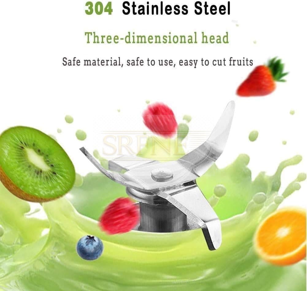 ROYAL STEP Portable Blender, Personal Size Electric Rechargeable USB Juicer Cup, Fruit Mixer Machine with 4 Blades for Home and Travel (380 ml, Multicolour) 1 Jars
