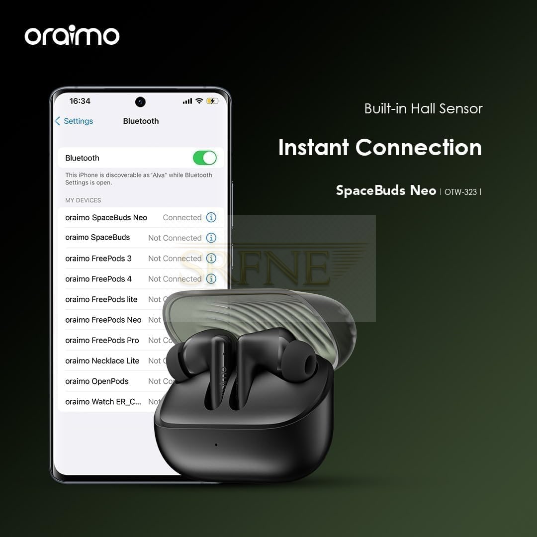 Oraimo SpaceBuds Neo OTW-323, Sound360, Game Mode, IPX4 – Black