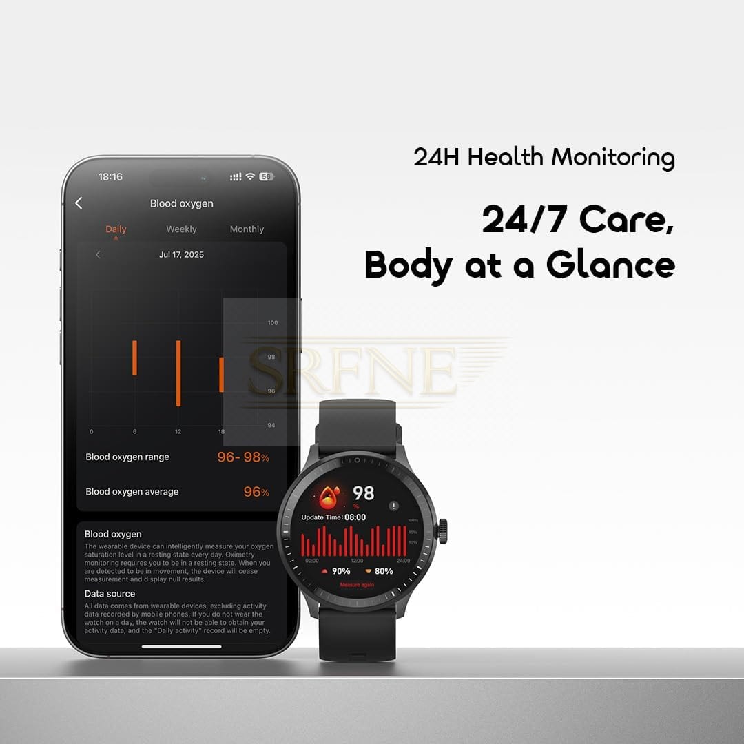 Oraimo Watch 6RN OSW-825N, 1.39 TFT Display, Bluetooth Calling – Black