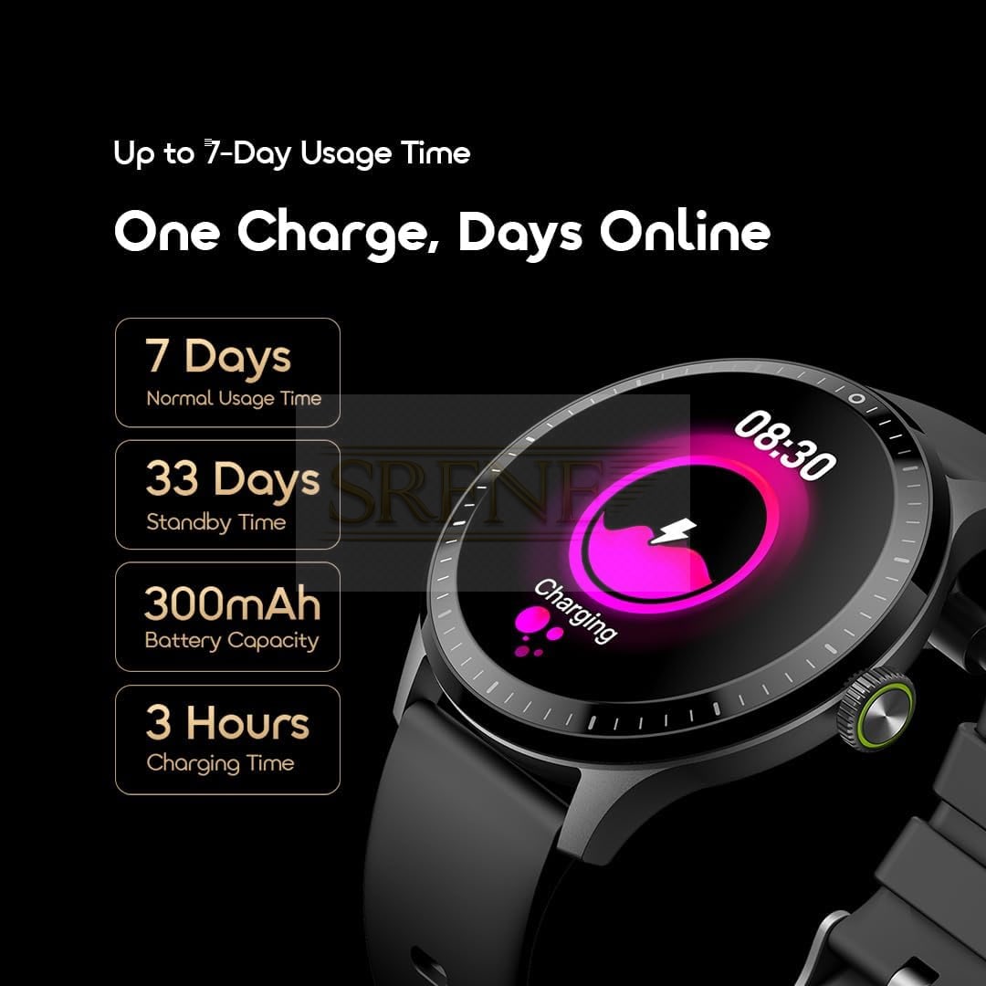 Oraimo Watch 6RN OSW-825N, 1.39 TFT Display, Bluetooth Calling – Black