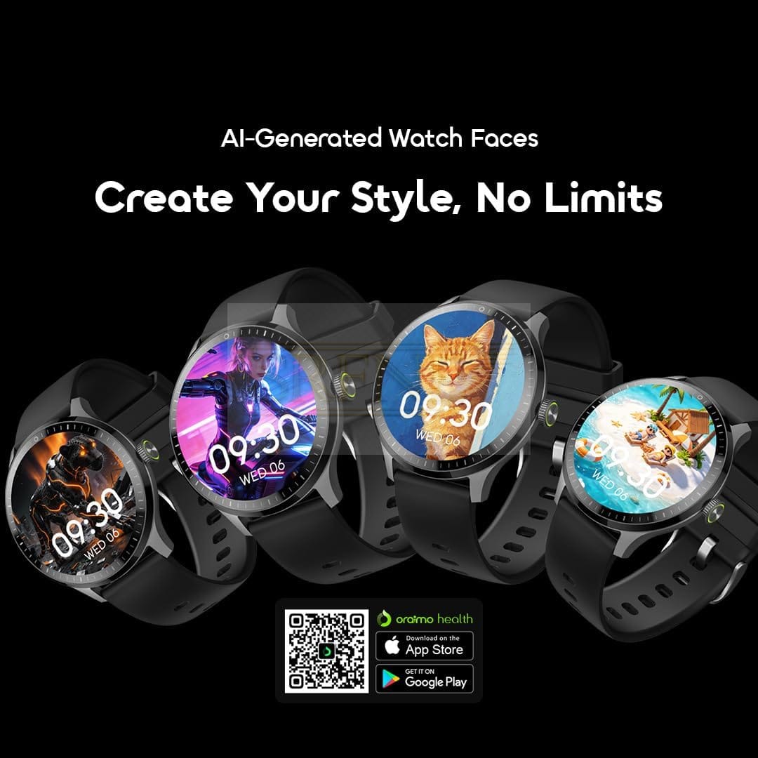 Oraimo Watch 6RN OSW-825N, 1.39 TFT Display, Bluetooth Calling – Black