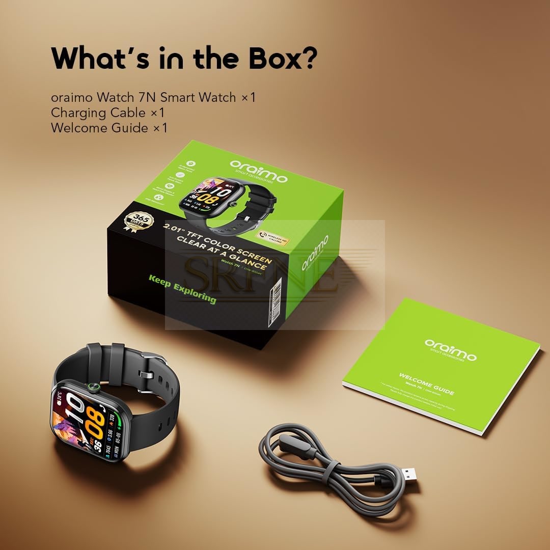 Oraimo OSW-8004N Smart Watch, 1.83 Display, Bluetooth Calling – Black