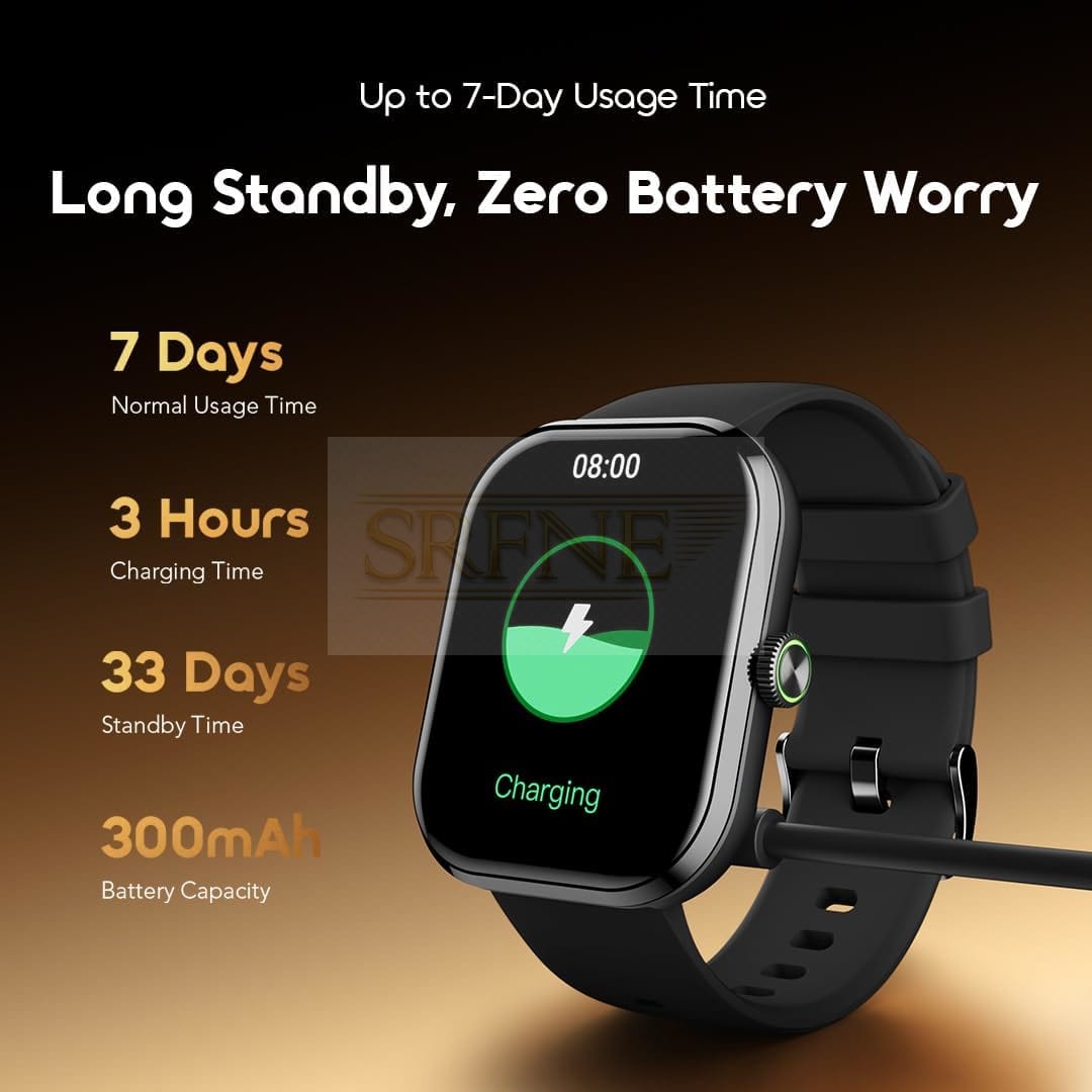 Oraimo OSW-8004N Smart Watch, 1.83 Display, Bluetooth Calling – Black