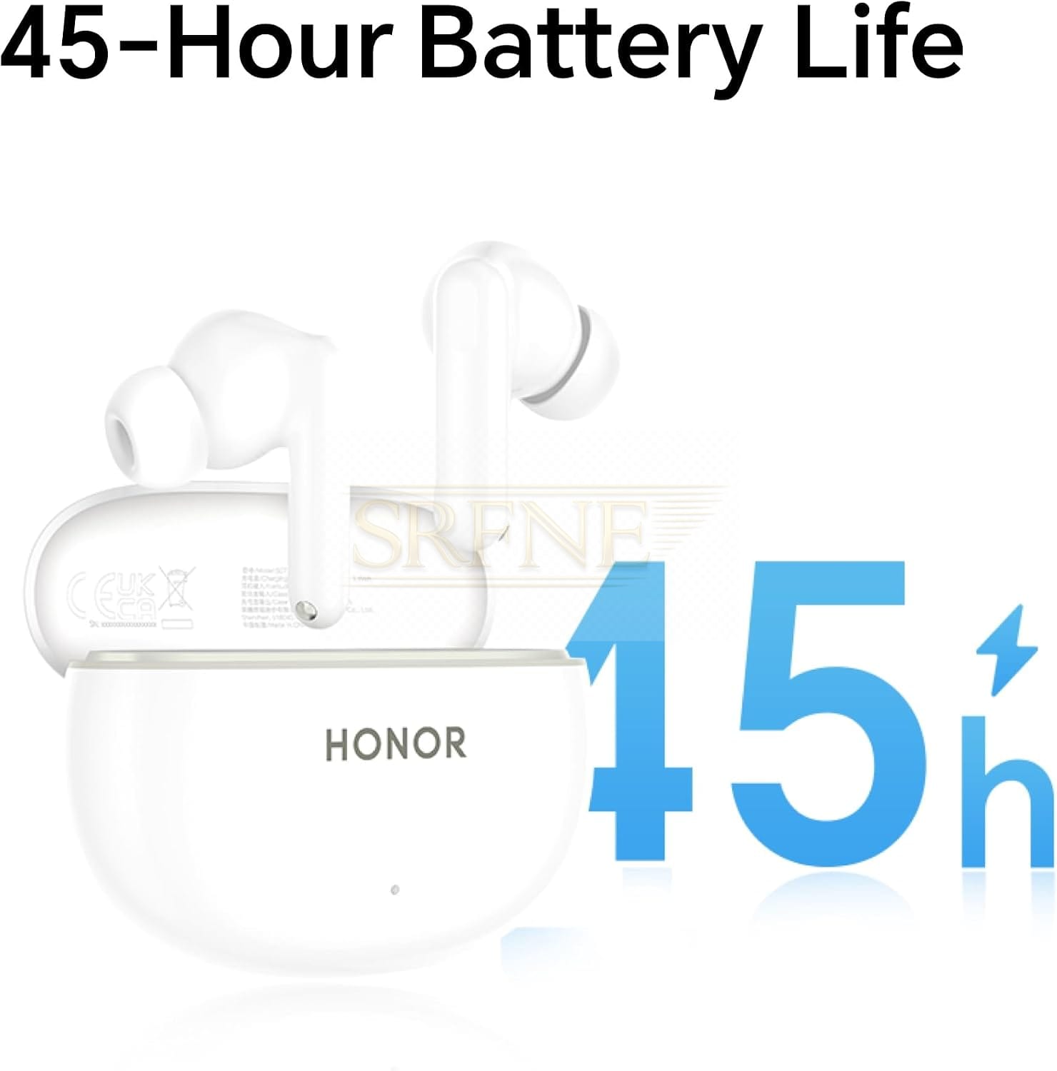 HONOR Earbuds X10 Lite Wireless Earbuds with ANC, 12.4mm Dynamic Driver, 45H Battery Life, AI Call Noise Reduction, IP54 Water Resistant Buds, Bluetooth 5.3, Smart Touch Controls – White