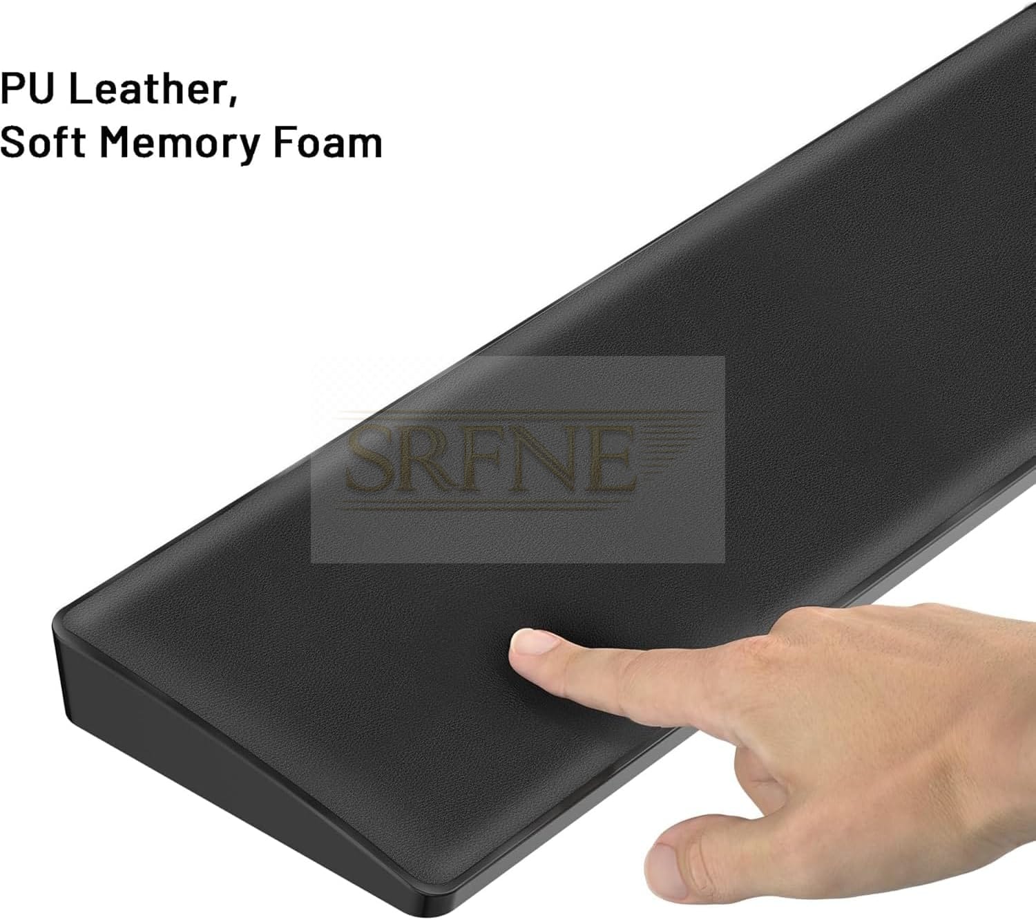 KR3023D Ergonomic Keyboard Wrist Rest Pad – PU Leather Memory Foam Wrist Support with Anti-Slip Base, Water Resistant Wrist Cushion for Gaming, Office & Typing – Full Size 40CM