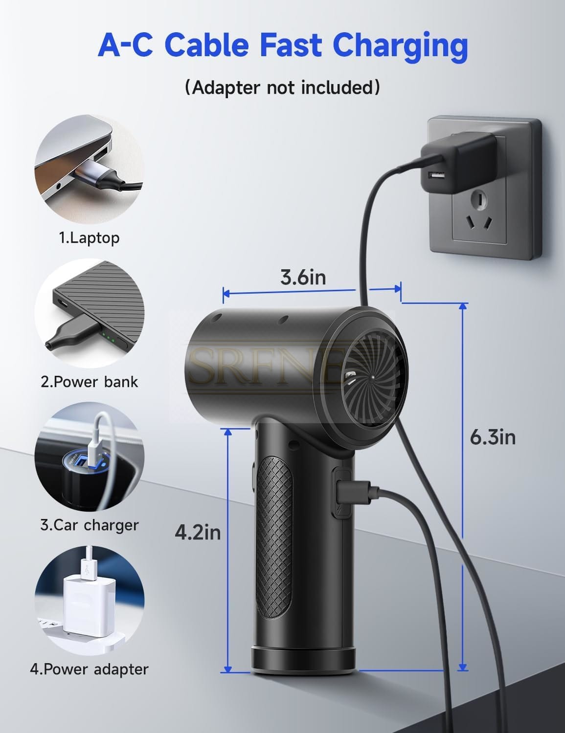 Compressed Air Duster,3-Gear to 51000RPM Electric Air Duster Portable Air Blower with LED Light, 6000mAhRechargeable Cordless Air Duster for Computer Keyboard Fast Charge