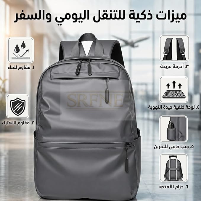 Laptop Backpack with USB Charging Port, Lightweight Nylon Multi-Pocket Large Capacity Bag for Work, School, University and Travel, Men and Women