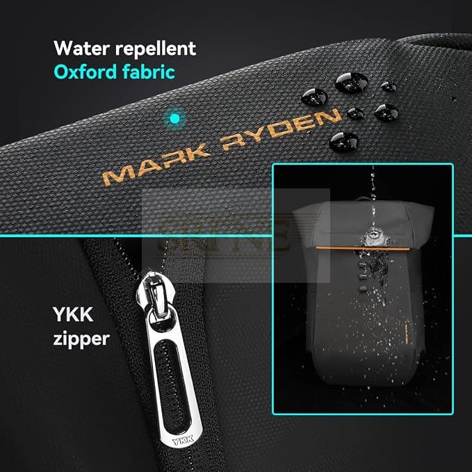 MARK RYDEN Five Types Capacity Adjustment, Casual Backpack with Top Flap, 20-24 L, [YKK Zip] Casual Travel Business Backpack, Hydrophobic Fabric, Suitable for 17 Inch Laptop Computers, black, Backpack