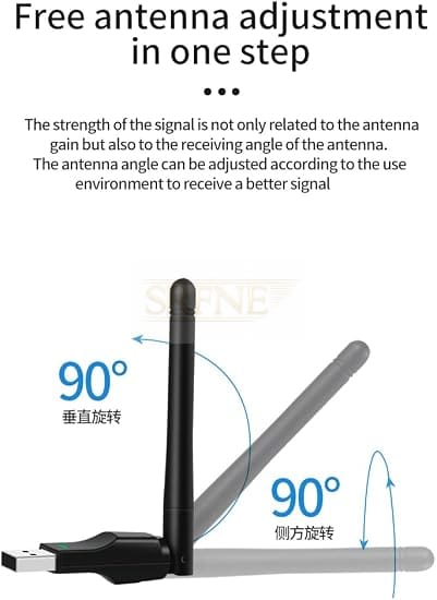 USB WiFi Adapter for PC and Laptop, Wireless Dongle with Rotatable Antenna