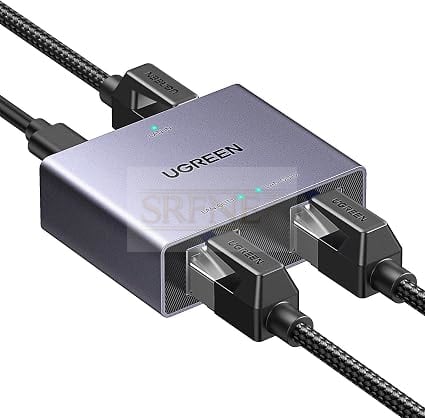 UGREEN 1000Mbps Ethernet Splitter 1 to 2, Plug and Play, 2 Devices Simultaneously Networking, 3FT USB Power Cable