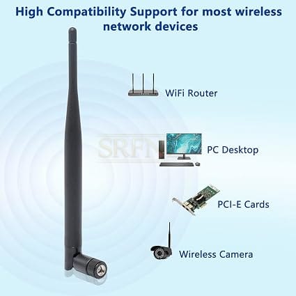 RP-SMA WiFi Antenna 6dBi Dualband 2.4GHz 5.8Ghz MIMO Antenna for WiFi Router