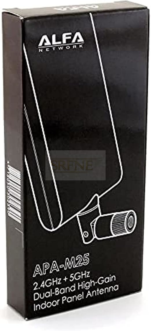 Alfa Wireless Wi-Fi Rp-Sma Directional Panel Antenna, Apa-M25 2.4ghz 8dbi & 5ghz 10dbi