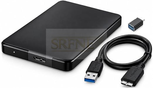 500GB Portable External Hard Drive USB 3.0 External Hard Drive with 1pc USB Type C Mobile Phone Compatible with All Windows PC Mac and Receiver