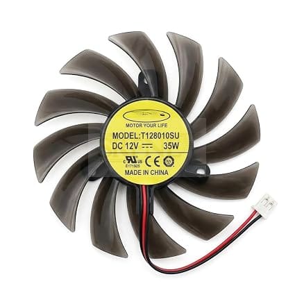 T128010SU Graphics Card Cooling Fan 12V Socket 2Pin – 11 75mm Graphics Cooling – Black