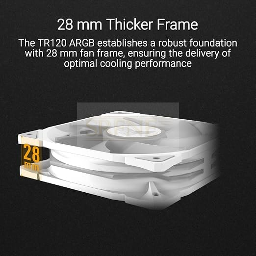 ASUS TUF Gaming TR120 ARGB Reverse Blade White Case Fan Single Pack (120 mm PWM PC Fan, 2000 rpm, 2.75 mm H2O, 76.3 CFM Airflow, 16 Individually Addressable RGB LEDs, White)