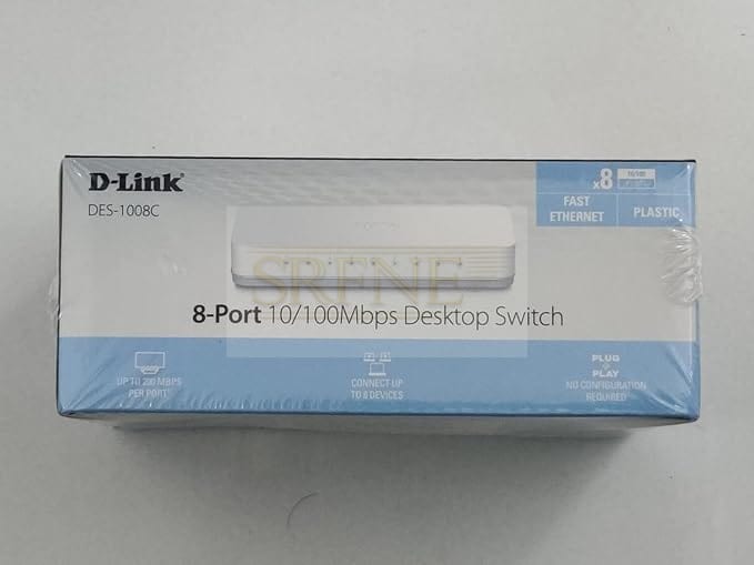 D Link DES 1008C 10100 Mbps Unmanaged Switch Network Switch