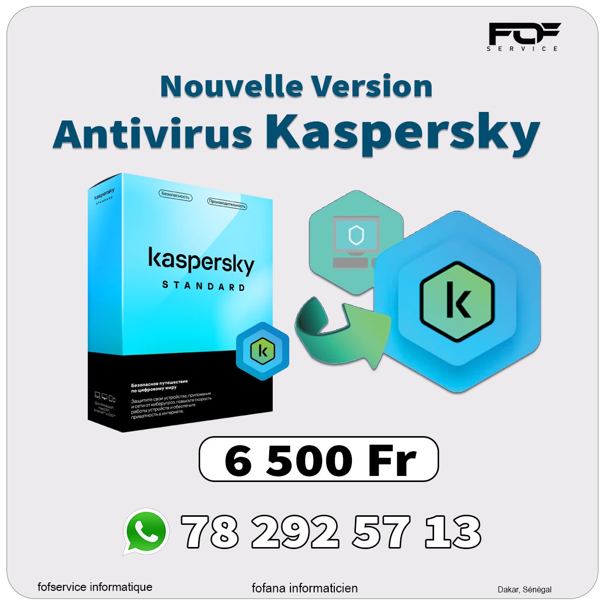Antivirus Kaspersky 1PC 1an Dakar