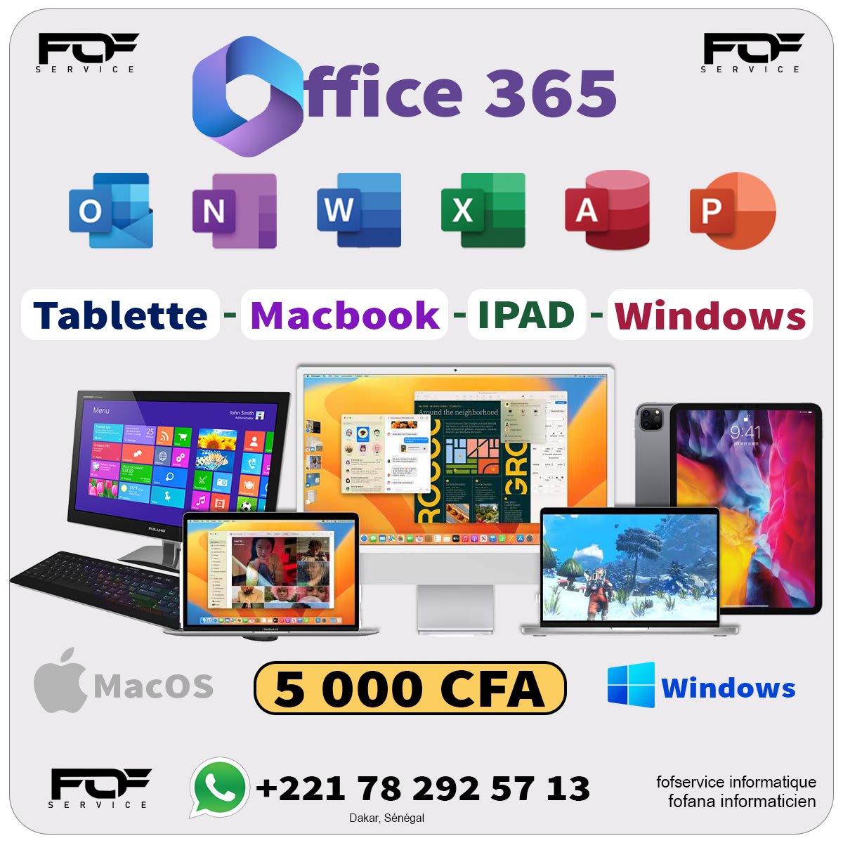 Microsoft Office pour ipad - windows - Tablette - MacOS - Macbook -iMac dakar