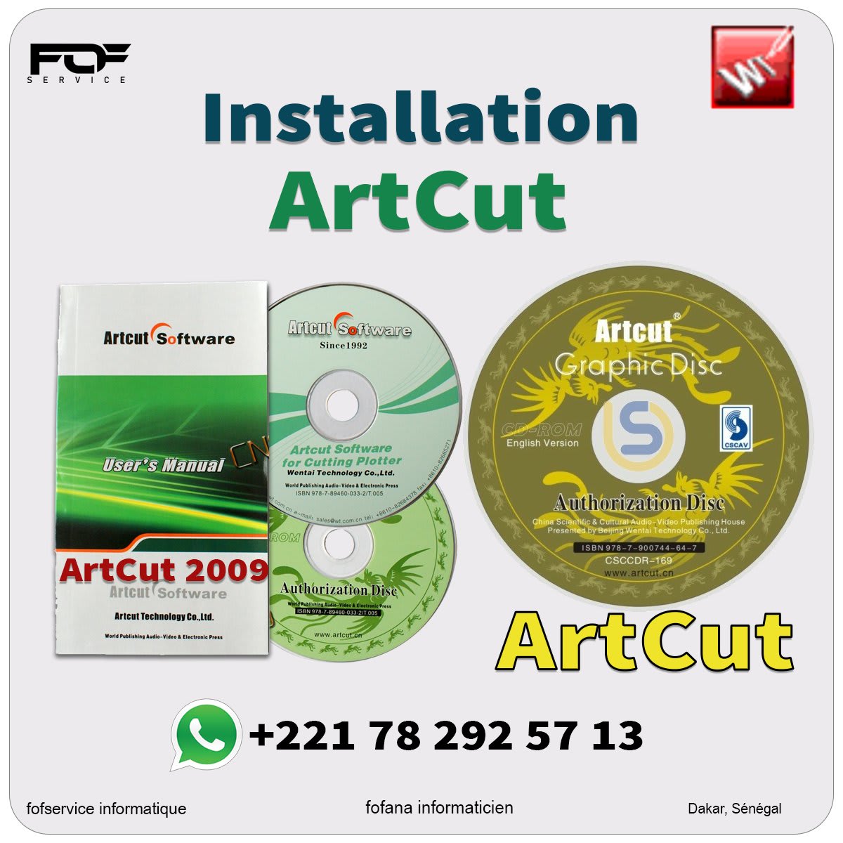 Installation ArtCut 2009 CD1 et CD2 disponible