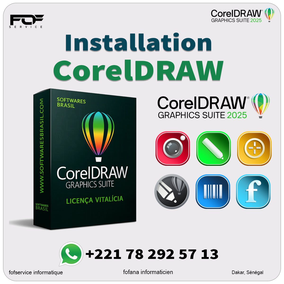 Installation CorelDRAW 2025/2024/..../X7/X6 dakar