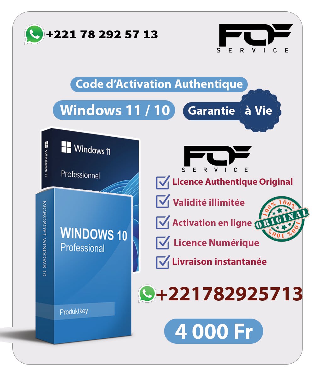 Code d'activation Original Windows 10 et Windows 11