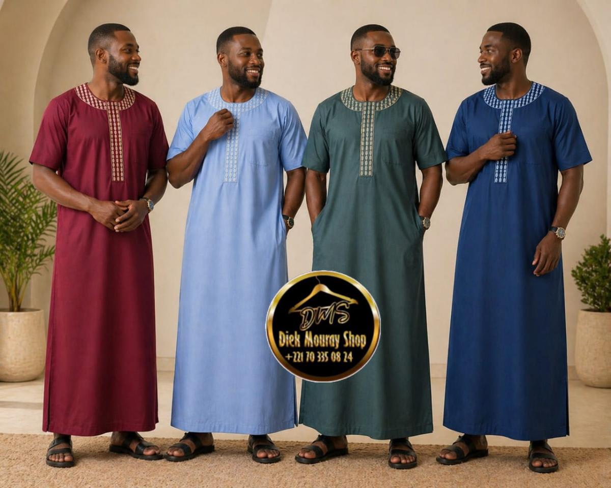 Abaya courtes manches sans pantalon en coton 