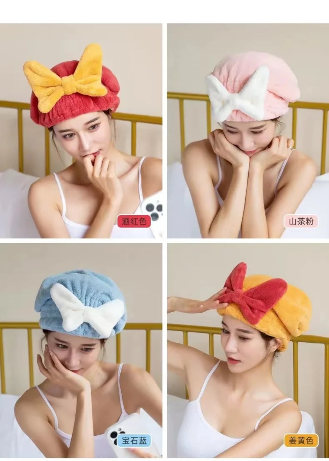 Bonnet de séchage de cheuveux en coton — photo 1