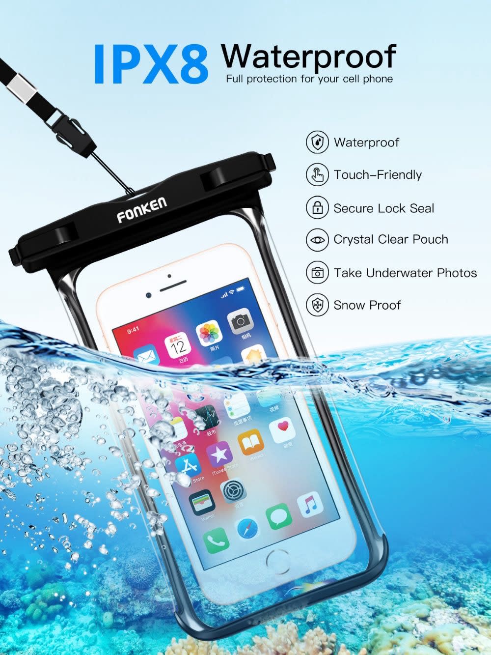 Protège téléphone pour piscine 
