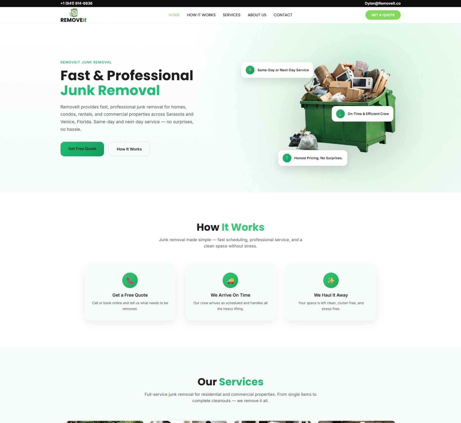 RemoveIt – Junk Removal & Cleanup Service Website