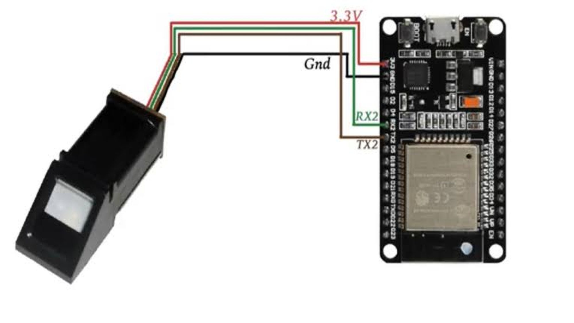 fingerprint sensor wiring ESP32