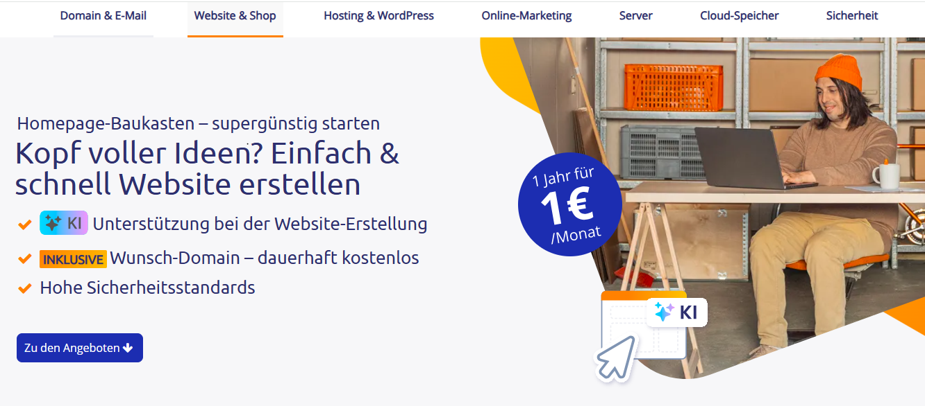 baukasten für homepage