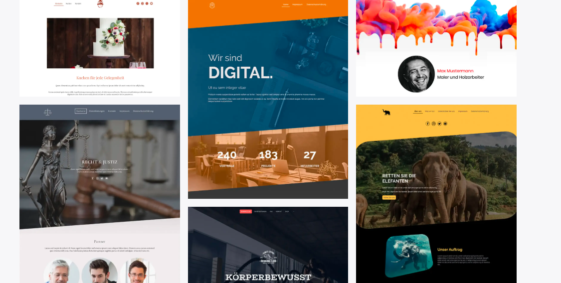 baukasten für homepage styles