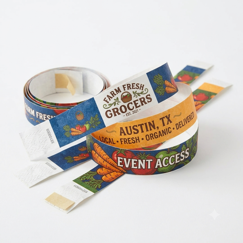 Custom Multi-Color Tyvek Wristbands (1" x 10") | Premium Event Security Bands