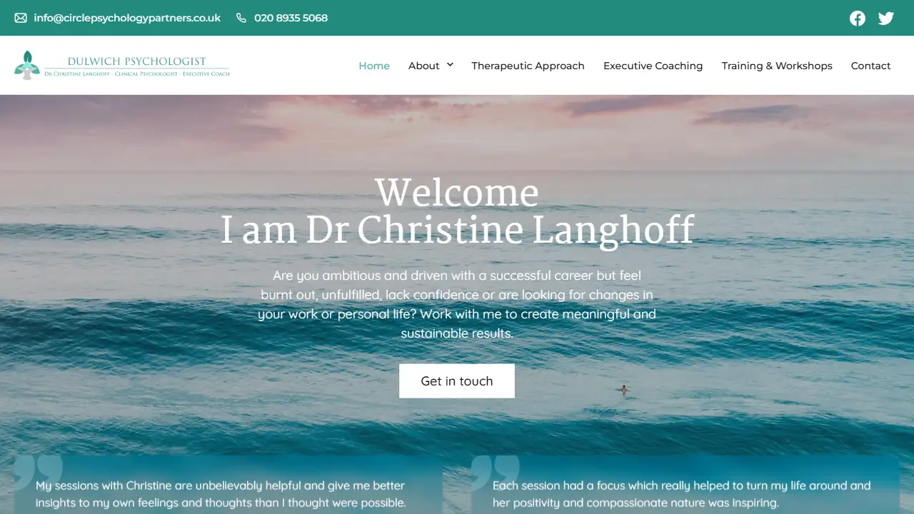 DULWICH PSYCHOLOGIST - Clinical Psychologist London Dr Christine Langhoff