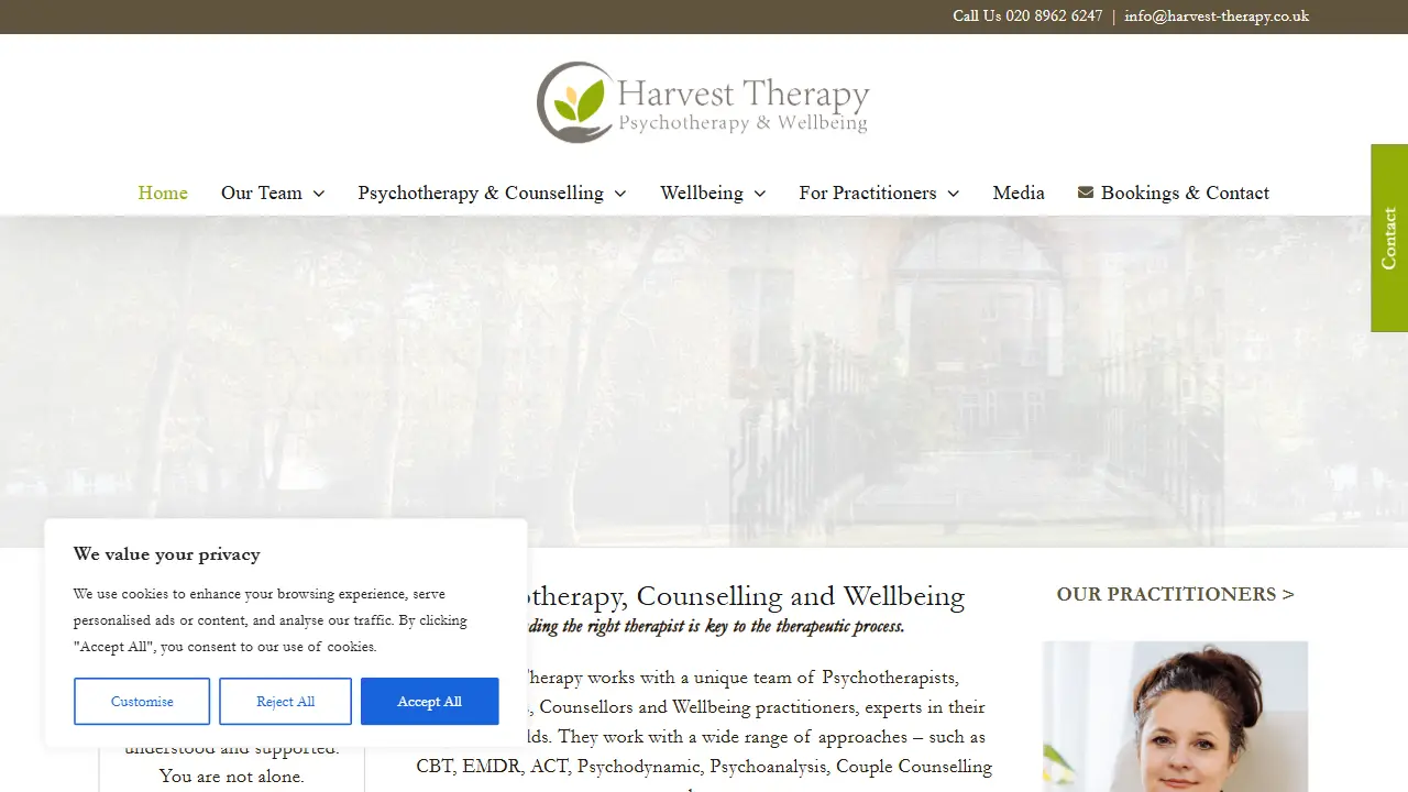 Harvest Therapy Bloomsbury Central London