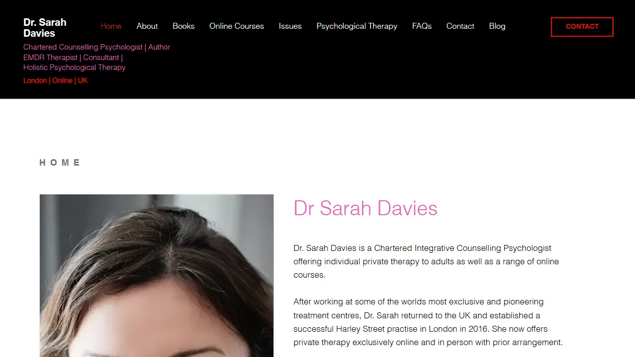 DR. SARAH DAVIES - CHARTERED COUNSELLING PSYCHOLOGIST