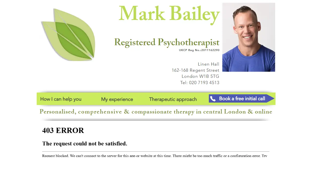 Mark Bailey (UKCP Reg.) Psychotherapist