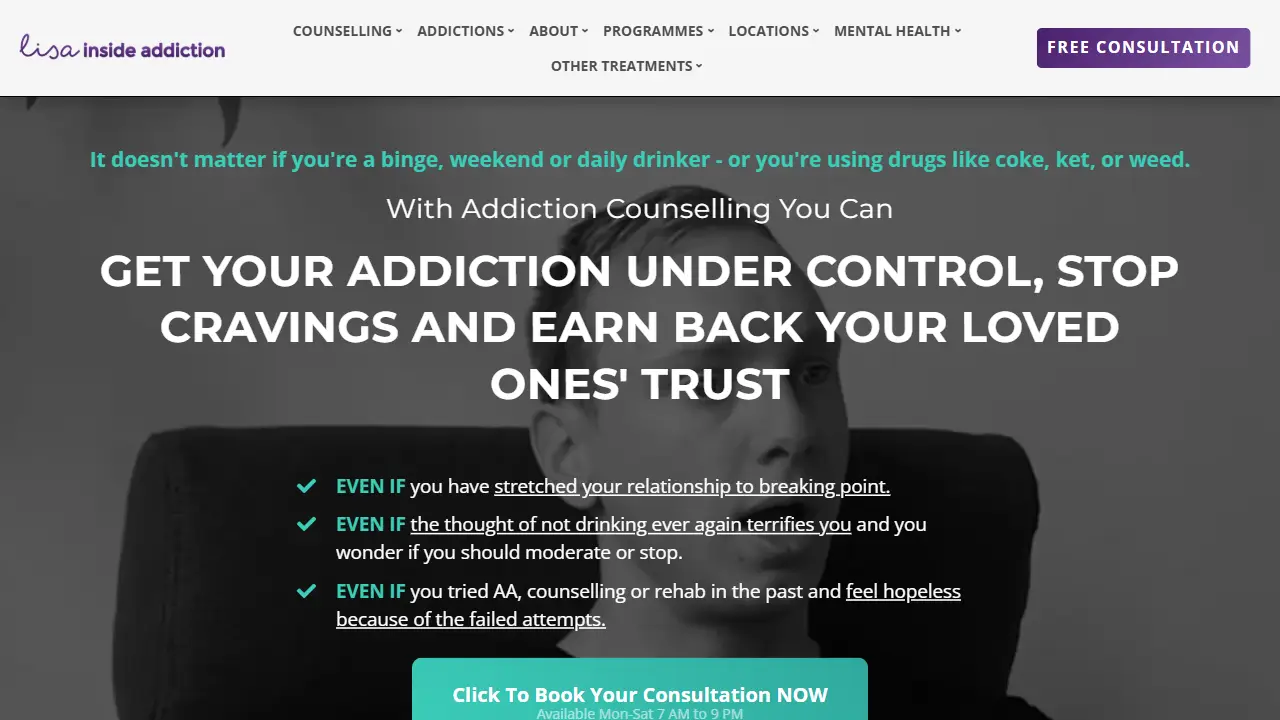 Lisa Inside Addiction - Counselling London