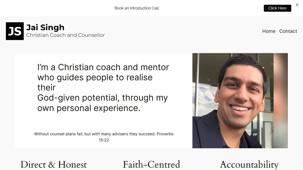 Jai Singh Christian Life Coach, Mentor, Counsellor