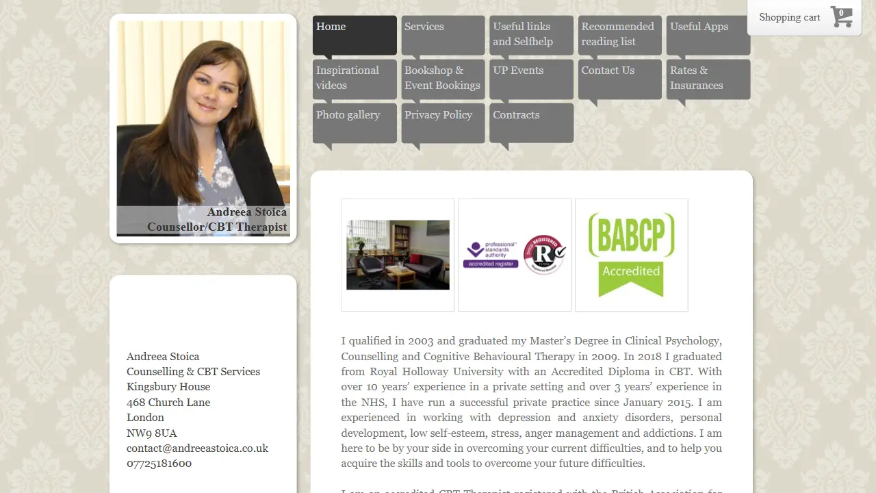 Andreea Stoica Counsellor/CBT Therapist