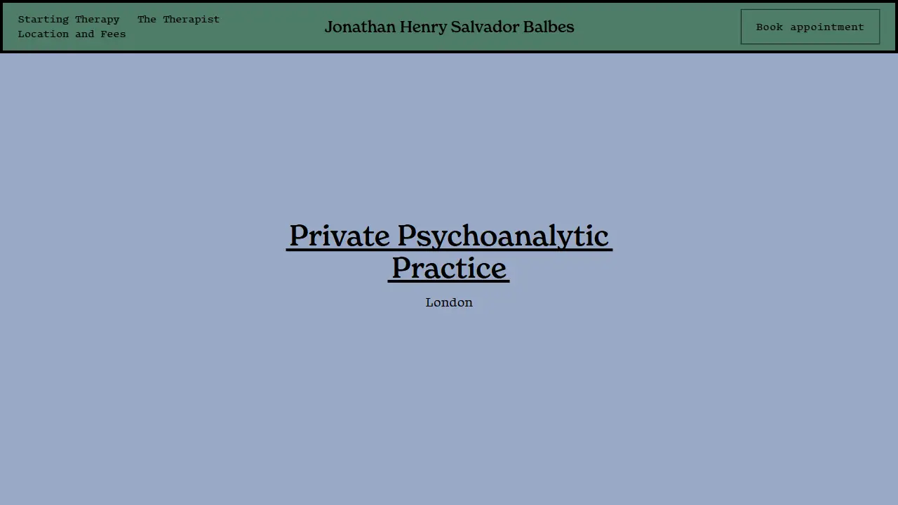 Jonathan Balbes Therapy London