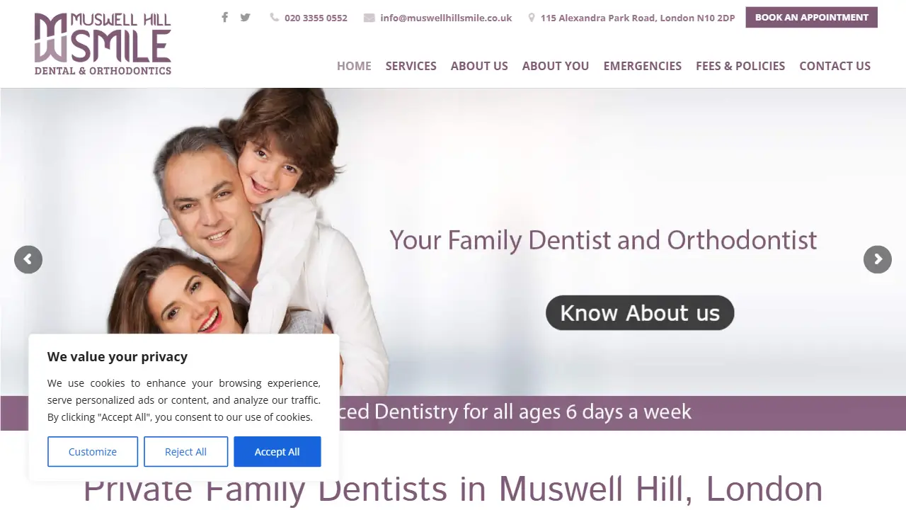 Muswell Hill Smile - Dentist, Dental Veneers, Bonding, Braces & Implants in Muswell Hill