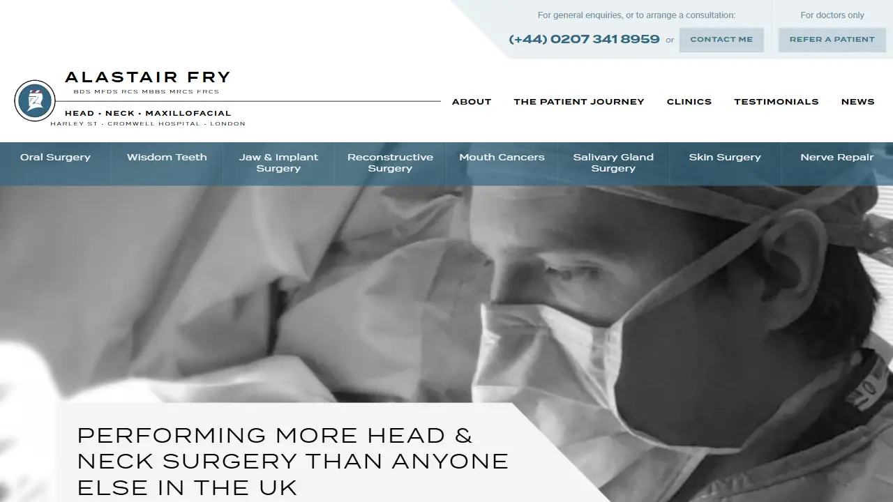 Oral and Maxillofacial Surgery - Mr Alastair Fry